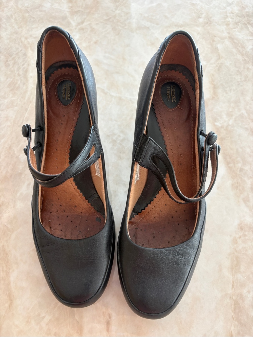 Size 10 Leather Mary Jane Heels